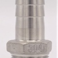 Hose nipple extension / hose end with hexagon / type 337,  1"(Ø OD 25 mm), stainless steel