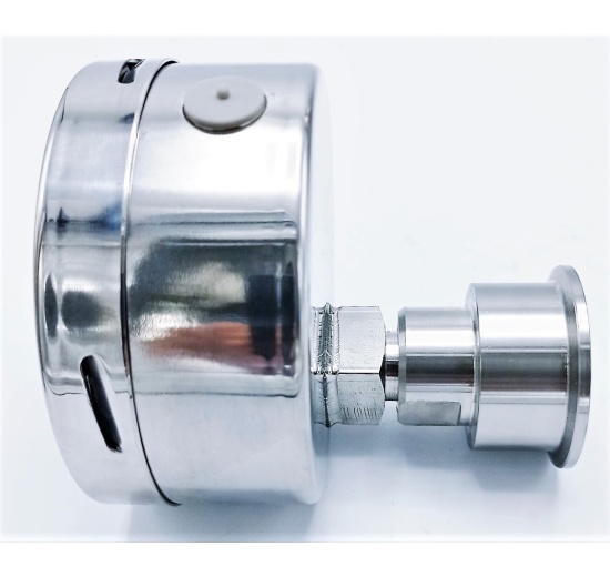 Pressure gauge with a separating membrane as specified by the customer