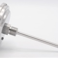 All-stainless steel bimetal thermometer with immersion shaft, threaded