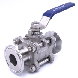 Stainless Steel Full Flow Ball Valve, 3-piece, CLAMP DN20 (K50.5)