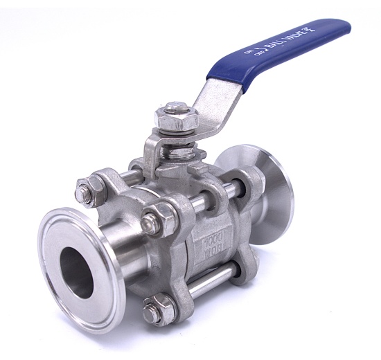 Stainless Steel Full Flow Ball Valve, 3-piece, CLAMP DN20 (K50.5)