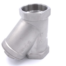 Stainless steel Y filter slant with stainless sifter, threaded