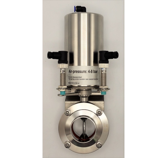 Pneumatically Operated Butterfly Valve, Welded, type S-S DN50