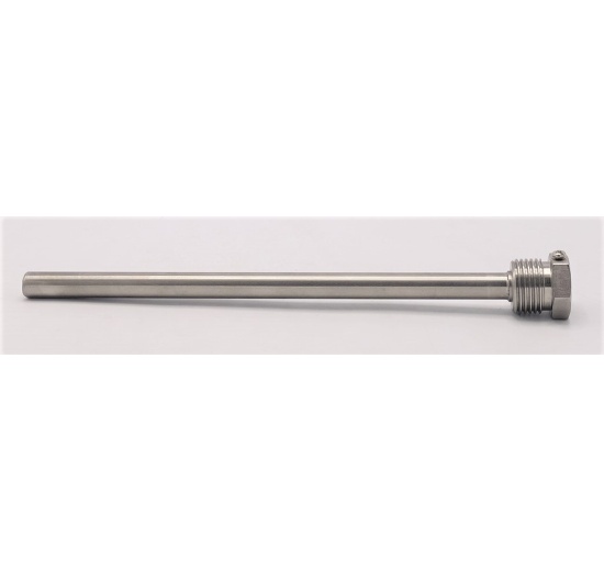 Stainless steel thermometer well | 200 mm (1/2")