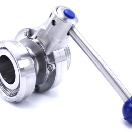 Stainless steel butterfly valves with sanitary union DIN 11851| DN15-DN65