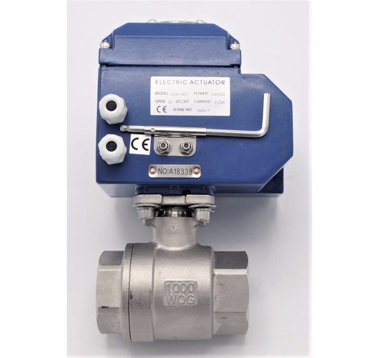 Stainless Steel Ball Valve, Two-pieced With Electric Single-turn Actuator 30 Nm | 1 1/2”