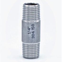 Stainless Steel Barrel Nipple, type 310, thread 1/4"
