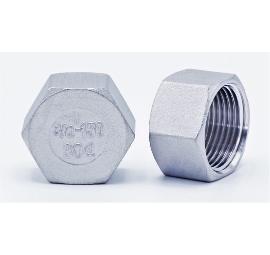 Stainless steel end cap, threaded, type 326 3/4"