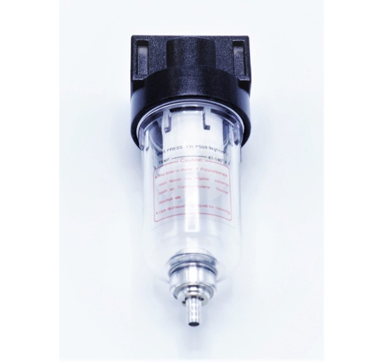 Filter for compressed air distribution, connection G 1/4 ", max. 10 bar.