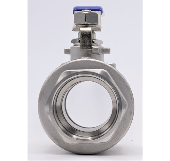 Stainless steel ball valve with full bore, two- piece 1 1/2”