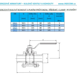 Stainless Steel Ball Valve With Full Bore, Three- pieced, CLAMP