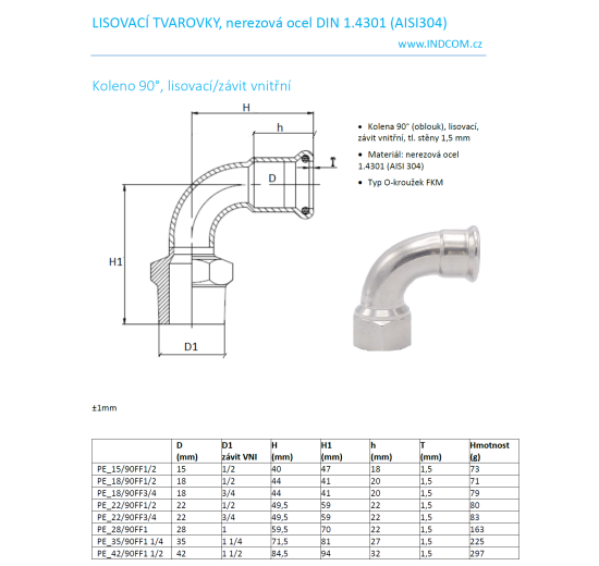 Elbow 90°, Press Fittings / internal thread