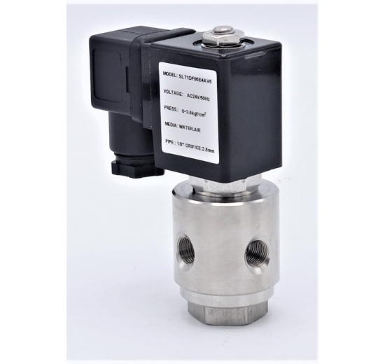 Stainless Steel Solenoid Valve 3/2, G 1/8" AC24V, NC