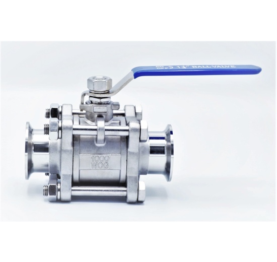 Stainless Steel Full Flow Ball Valve, 3-piece, CLAMP DN32 (K50.5)