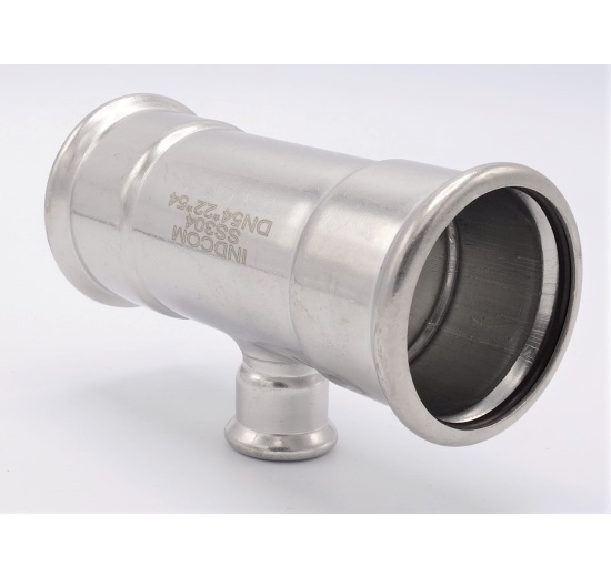 stainless steel T Piece, Press Fittings, reduced F/F/F 54_22_54