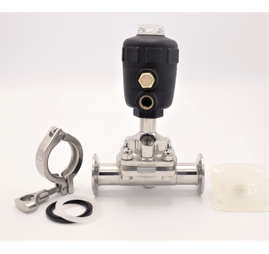 Pneumatically Operated Diaphragm Valve, CLAMP Connection DN25