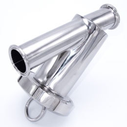Stainless steel sanitary Y- filter, Clamp C-C
