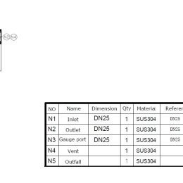 Stainless steel filter housing 30" - technical drawing