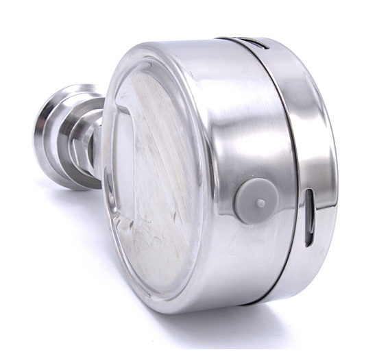 Stainless steel manometer, dial 100 mm, with a sanitary diaphragm CLAMP DIN32676 - collar 50.5 mm