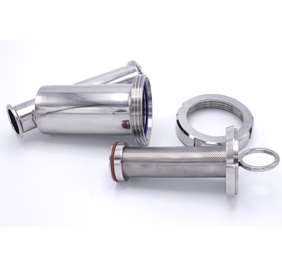 Stainless steel sanitary Y-filter Clamp with inner sieve