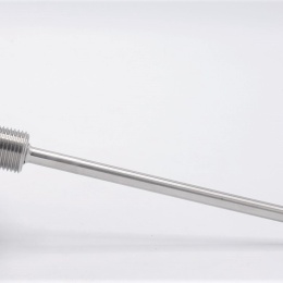 All-stainless steel bimetal thermometer with immersion shaft, threaded