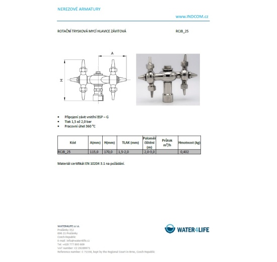 Jet rotary cleaning ball, threaded