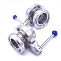 Stainless steel butterfly valves with sanitary union DIN 11851