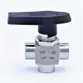 MINI Stainless Steel Ball Valve, Three- way, Threaded |1/8”