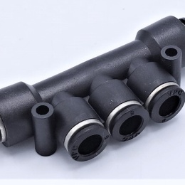 Triple Branch Union DN 8mm, pneumatics components, air fittings for compressed air distribution