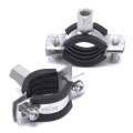 Pipe Clamp with Rubber EPDM, two screw, stainless steel DIN 1.4301, M8_ 25-30 mm