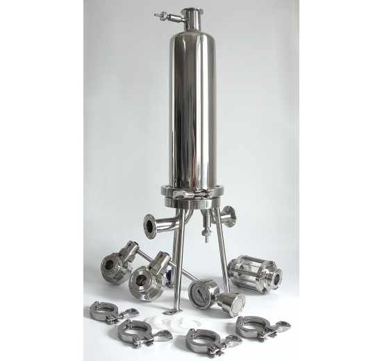 Stainless steel filter housing, candle filtration, food and beverage industry filtration equipment