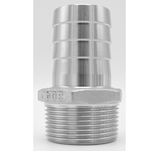 Hose nipple extension / hose end with hexagon / type 337 5/4"(OD 33 mm), stainless steel