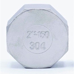 Stainless steel threaded end cap with hexagon 2" (DN50)