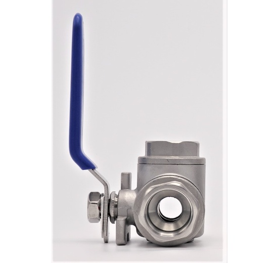 Stainless ball valve, three- way, threaded | 3/4”