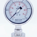 Stainless steel manometer, dial 100 mm, with separating membrane CLAMP DIN32676 - collar 64 mm