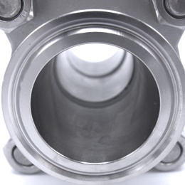 Stainless steel ball valve, full flow, three - part, CLAMP