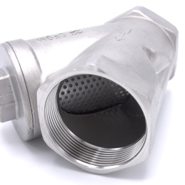 Stainless steel Y filter slant with stainless sifter, threaded