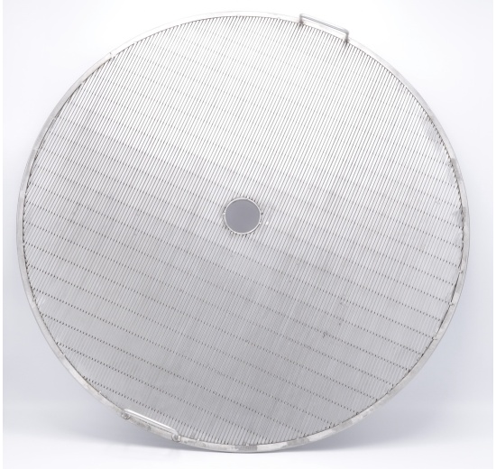 Stainless steel slotted sieve plate, wort draining, for brewery