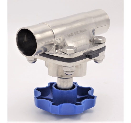 Diaphragm valve, welded S-S, VMQ DN40