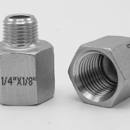 Threaded reducer M/F / with hexagon / type 324 female/male, 1/4"x1/8"