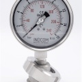 Stainless steel manometer with separating membrane DIN 11851, dial 100 mm, nut DN25 0-16 bar