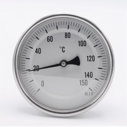 All-stainless steel bimetal thermometer with immersion shaft in well | 0-150 ℃, 150 mm
