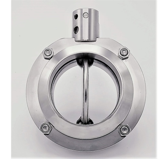 Stainless steel butterfly valve, DN80 welded type S-S