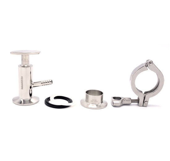 Stainless steel sampling valve, clamp