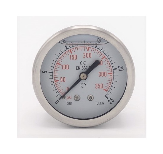 Stainless steel pressure gauges - the back (coaxial) connection 0 - 25 bar 1/4”
