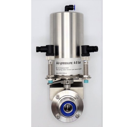 Pneumatically Operated Butterfly Valve, Threaded / Welded, type G-S DN20