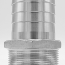 Hose nipple extension / hose end with hexagon / type 337 | 2" (OD 51 mm), stainless steel