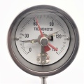 All-stainless steel bimetal thermometer with electrical contacts | SS304, 0-150°C, shaft 6"