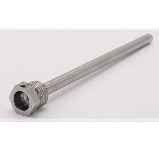 Stainless steel thermometer well | 200 mm (1/2")