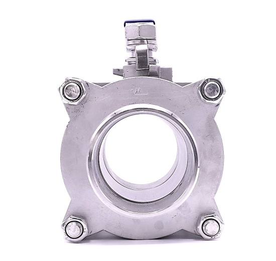 Stainless steel ball valve with full bore, three- pieced, welded | 3"